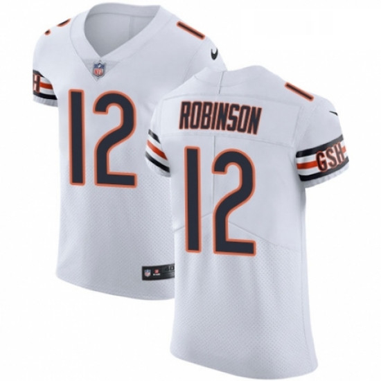 Mens Nike Chicago Bears 12 Allen Robinson White Vapor Untouchable Elite Player NFL Jersey