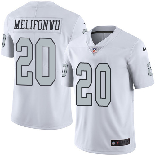 Nike Raiders #20 Obi Melifonwu White Youth Stitched NFL Limited Rush Jersey