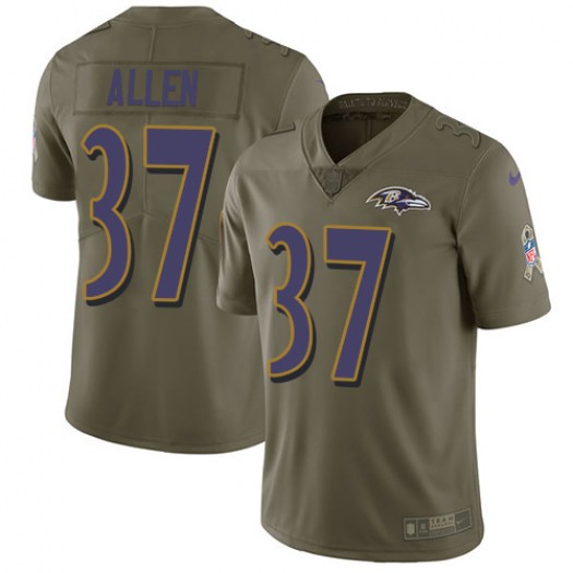 Men Nike Javorius Allen Baltimore Ravens Limited Olive 2017 Salute to Service Jersey