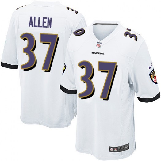 Men Nike Javorius Allen Baltimore Ravens Game White Jersey