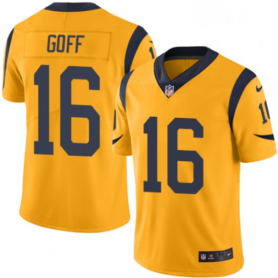 Men Nike Los Angeles Rams 16 Jared Goff Limited Gold Rush Vapor Untouchable NFL Jersey