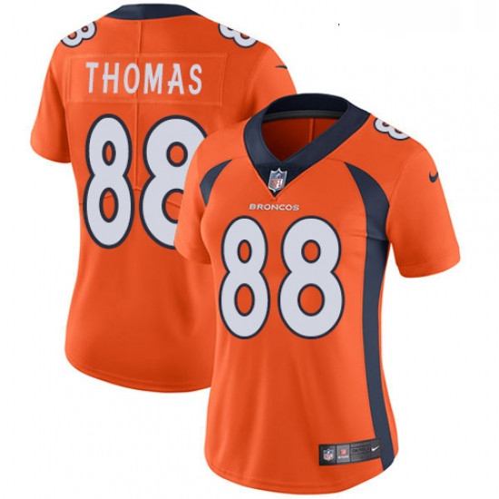 Womens Nike Denver Broncos 88 Demaryius Thomas Orange Team Color Vapor Untouchable Limited Player NF