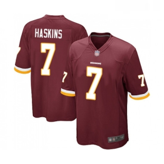 Mens Washington Redskins 7 Dwayne Haskins Game Burgundy Red Team Color Football Jersey