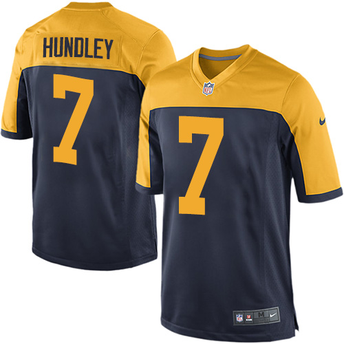 Nike Packers #7 Brett Hundley Mens Game Navy Blue Alternate NFL Jersey