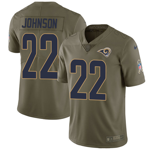 Nike Rams #22 Trumaine Johnson Olive Mens Stitched NFL Limited 2017 Salute to Service Jersey