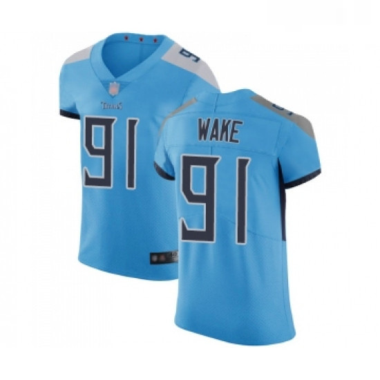 Mens Tennessee Titans 91 Cameron Wake Light Blue Alternate Vapor Untouchable Elite Player Football J