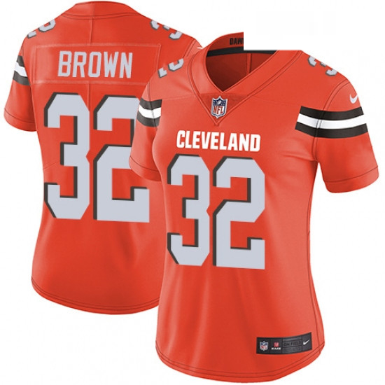 Womens Nike Cleveland Browns 32 Jim Brown Orange Alternate Vapor Untouchable Limited Player NFL Jers