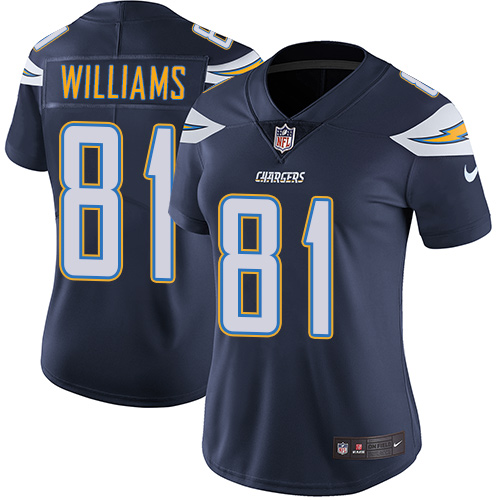 Womens Nike Chargers #81 Mike Williams Navy Blue Team Color  Stitched NFL Vapor Untouchable Limited 