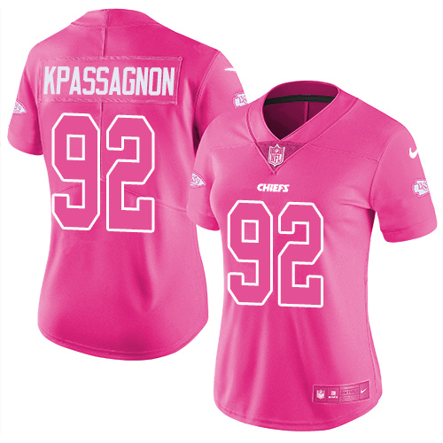 Womens Nike Chiefs #92 Tanoh Kpassagnon Pink  Stitched NFL Limited Rush Fashion Jersey