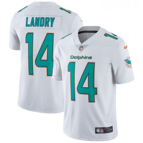 Youth Nike Miami Dolphins 14 Jarvis Landry White Vapor Untouchable Limited Player NFL Jersey