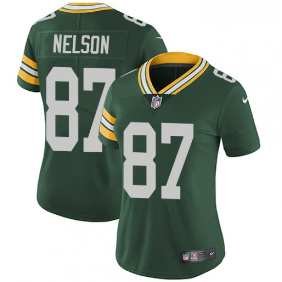 Womens Nike Green Bay Packers 87 Jordy Nelson Green Team Color Vapor Untouchable Limited Player NFL 