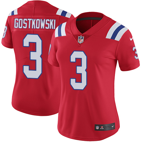 Womens Nike Patriots #3 Stephen Gostkowski Red Alternate  Stitched NFL Vapor Untouchable Limited Jer