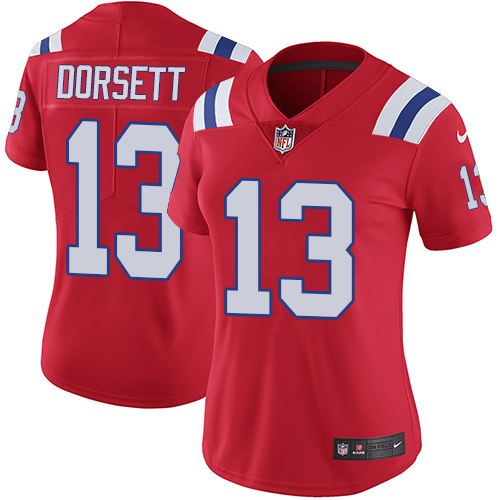 Womens Nike Patriots #13 Phillip Dorsett Red Alternate  Stitched NFL Vapor Untouchable Limited Jerse