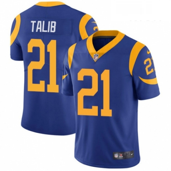 Men Nike Los Angeles Rams 21 Aqib Talib Royal Blue Alternate Vapor Untouchable Limited Player NFL Je