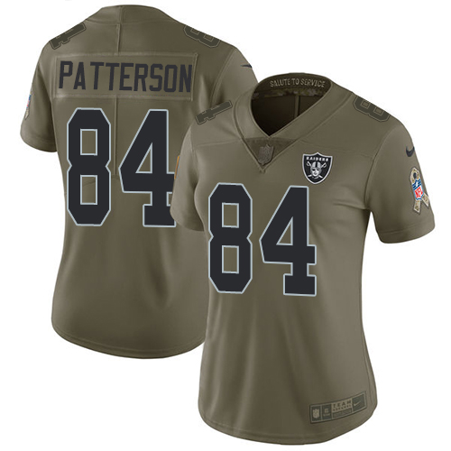 Womens Nike Raiders #84 Cordarrelle Patterson Olive  Stitched NFL Limited 2017 Salute to Service Jer