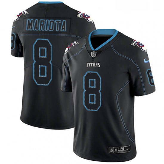 Mens Nike Tennessee Titans 8 Marcus Mariota Limited Lights Out Black Rush NFL Jersey