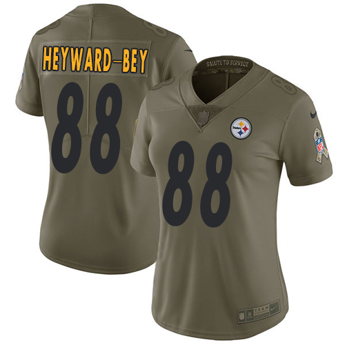 Womens Nike Steelers #88 Darrius Heyward Bey Olive  Stitched NFL Limited 2017 Salute to Service Jers