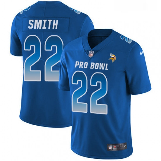 Mens Nike Minnesota Vikings 22 Harrison Smith Limited Royal Blue 2018 Pro Bowl NFL Jersey