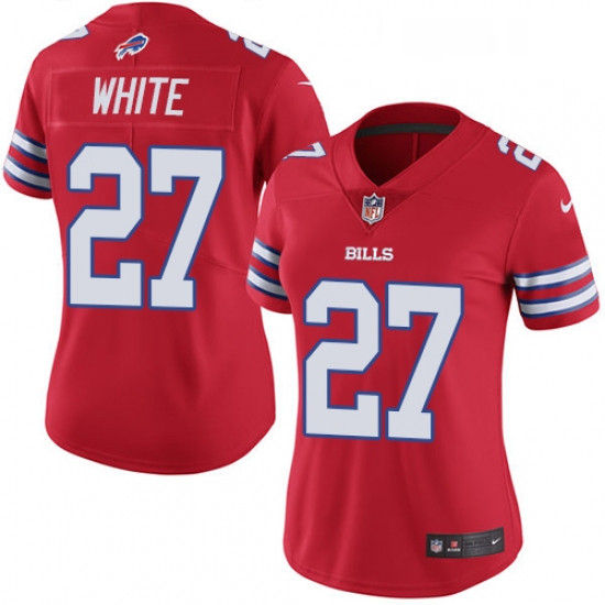 Womens Nike Buffalo Bills 27 TreDavious White Limited Red Rush Vapor Untouchable NFL Jersey