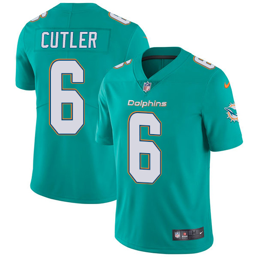 Youth Nike Dolphins #6 Jay Cutler Aqua Green Team Color Stitched NFL Vapor Untouchable Limited Jerse