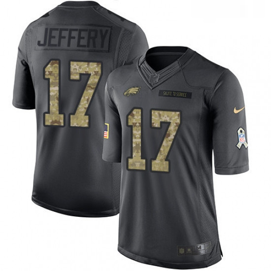 Mens Nike Philadelphia Eagles 17 Alshon Jeffery Limited Black 2016 Salute to Service NFL Jersey