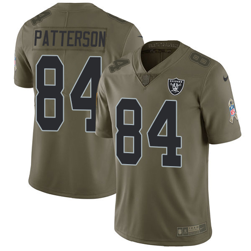 Youth Nike Raiders #84 Cordarrelle Patterson Olive Stitched NFL Limited 2017 Salute to Service Jerse