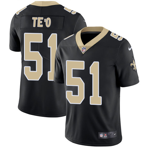 Mens Nike New Orleans Saints 51 Manti Teo Black Team Color Vapor Untouchable Limited Player NFL Jers