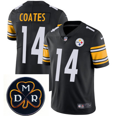 Nike Steelers #14 Sammie Coates Black  Mens NFL Vapor Untouchable Limited Stitched With MDR Dan Roon