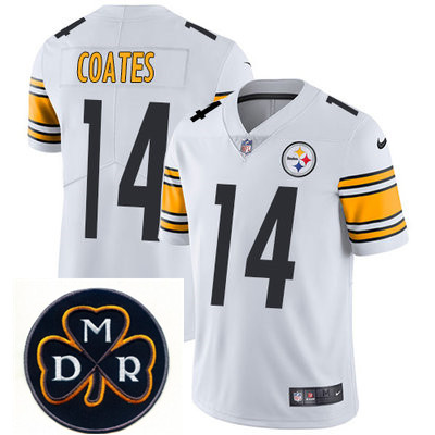 Nike Steelers #14 Sammie Coates White Mens NFL Vapor Untouchable Limited Stitched With MDR Dan Roone