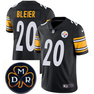 Nike Steelers #20 Rocky Bleier Black  Mens NFL Vapor Untouchable Limited Stitched With MDR Dan Roone