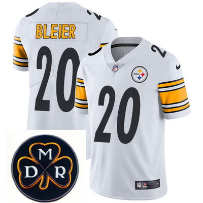 Nike Steelers #20 Rocky Bleier White Mens NFL Vapor Untouchable Limited Stitched With MDR Dan Rooney