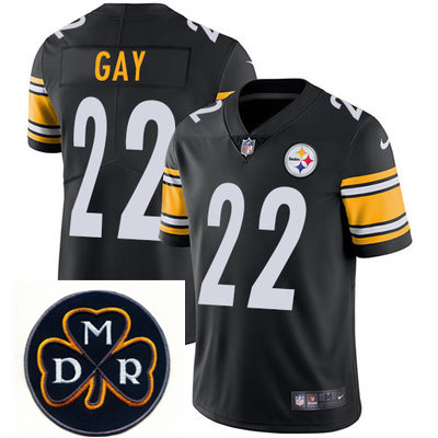 Nike Steelers #22 William Gay Black  Mens NFL Vapor Untouchable Limited Stitched With MDR Dan Rooney