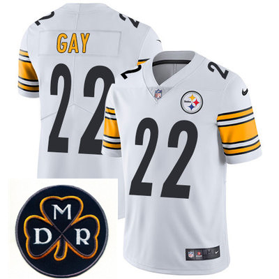 Nike Steelers #22 William Gay White Mens NFL Vapor Untouchable Limited Stitched With MDR Dan Rooney 