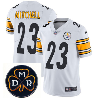 Nike Steelers #23 Mike Mitchell White Mens NFL Vapor Untouchable Limited Stitched With MDR Dan Roone