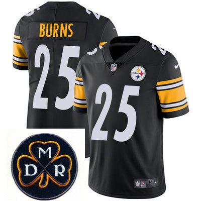 Nike Steelers #25 Artie Burns Black  Mens NFL Vapor Untouchable Limited Stitched With MDR Dan Rooney