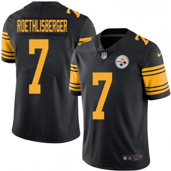 Mens Nike Pittsburgh Steelers 7 Ben Roethlisberger Limited Black Rush Vapor Untouchable NFL Jersey