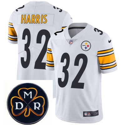 Nike Steelers #32 Franco Harris White Mens NFL Vapor Untouchable Limited Stitched With MDR Dan Roone