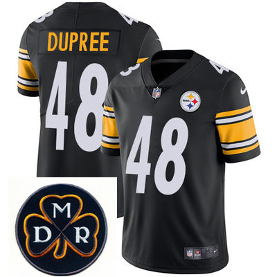 Nike Steelers #48 Bud Dupree Black  Mens NFL Vapor Untouchable Limited Stitched With MDR Dan Rooney 