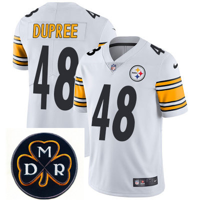 Nike Steelers #48 Bud Dupree White Mens NFL Vapor Untouchable Limited Stitched With MDR Dan Rooney P