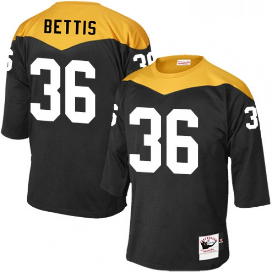 Mens Mitchell and Ness Pittsburgh Steelers 36 Jerome Bettis Elite Black 1967 Home Throwback NFL Jers