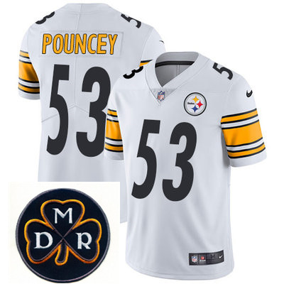 Nike Steelers #53 Maurkice Pouncey White Mens NFL Vapor Untouchable Limited Stitched With MDR Dan Ro