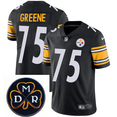 Nike Steelers #75 Joe Greene Black  Mens NFL Vapor Untouchable Limited Stitched With MDR Dan Rooney 