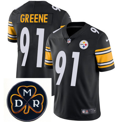 Nike Steelers #91 Kevin Greene Black  Mens NFL Vapor Untouchable Limited Stitched With MDR Dan Roone