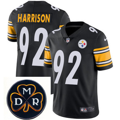 Nike Steelers #92 James Harrison Black  Mens NFL Vapor Untouchable Limited Stitched With MDR Dan Roo