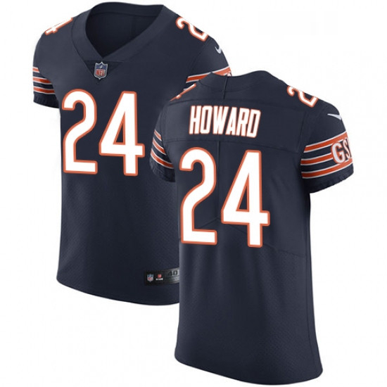 Mens Nike Chicago Bears 24 Jordan Howard Navy Blue Team Color Vapor Untouchable Elite Player NFL Jer