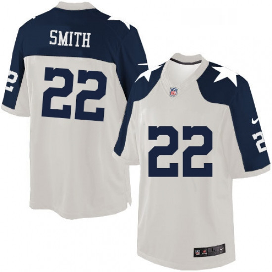 Mens Nike Dallas Cowboys 22 Emmitt Smith Limited White Throwback Alternate NFL Jersey