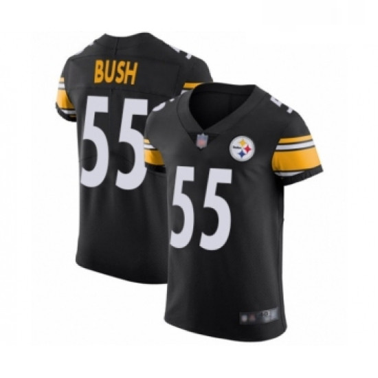 Mens Pittsburgh Steelers 55 Devin Bush Black Team Color Vapor Untouchable Elite Player Football Jers