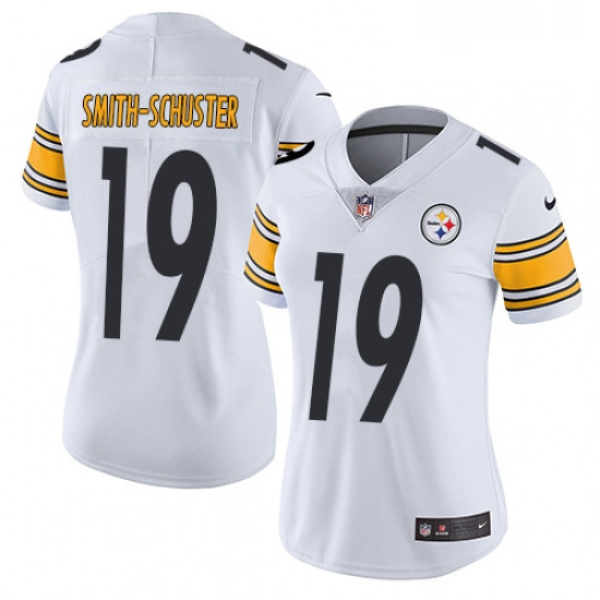 Womens Nike Pittsburgh Steelers 19 JuJu Smith Schuster White Vapor Untouchable Limited Player NFL Je