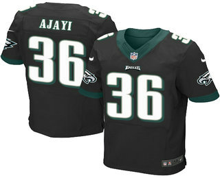 Mens Philadelphia Eagles  36 Jay Ajayi Black Alternate Stitched NFL Nike Elite Jersey