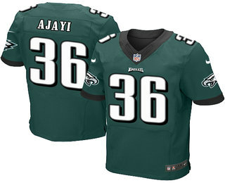 Mens Philadelphia Eagles 36 Jay Ajayi Midnight Green Team Color Stitched NFL Nike Elite Jersey